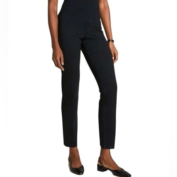 SPANX Ponte Slim Straight Pants in Dark Black Women’s L - Picture 1 of 11